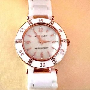 Anne Klein Womens Rosegold-tone White Watch